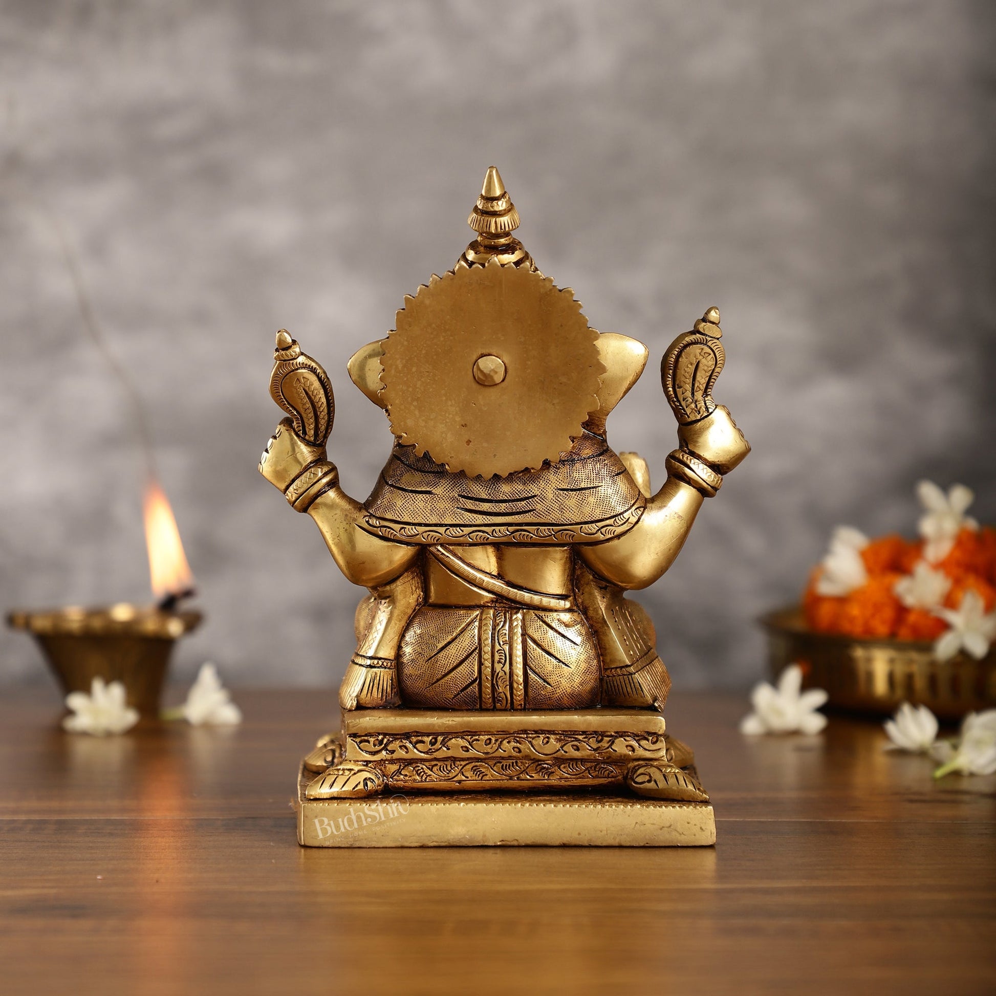 Pure Superfine Handcrafted Brass Ganesha Idol 8 inch