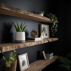 PureEdge Solid Wood Floating Shelf Set (4-Piece) - Floating Wall Shelves Design for Living Room, Bedroom, Offices