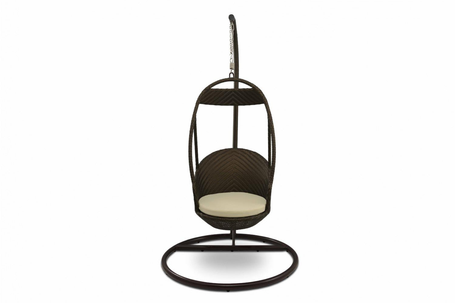 Palazzo Single Seater Hanging Swing With Stand For Balcony , Garden Swing (Dark Brown)