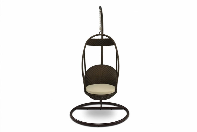Palazzo Single Seater Hanging Swing With Stand For Balcony , Garden Swing (Dark Brown)