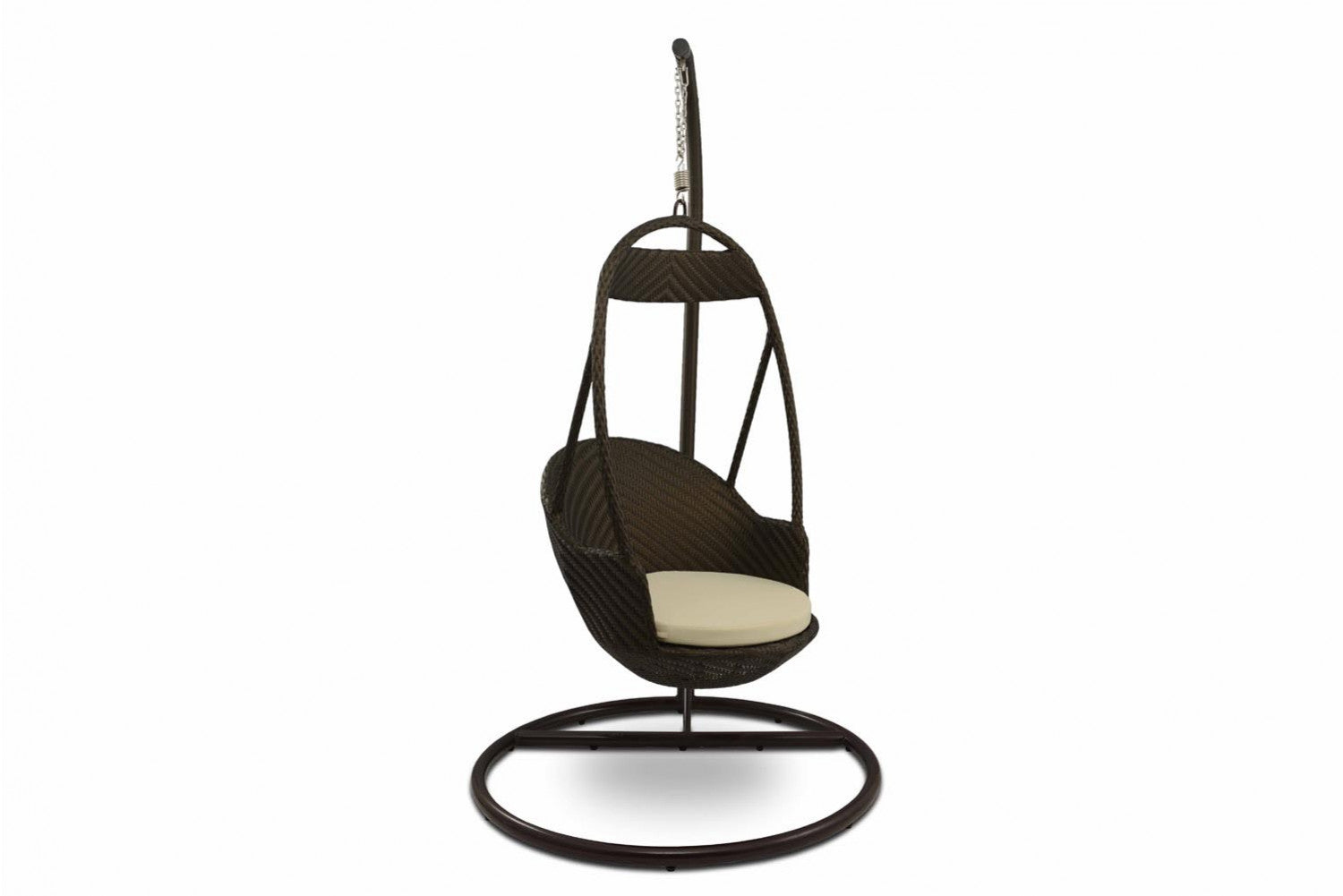 Palazzo Single Seater Hanging Swing With Stand For Balcony , Garden Swing (Dark Brown)