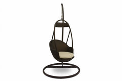 Palazzo Single Seater Hanging Swing With Stand For Balcony , Garden Swing (Dark Brown)