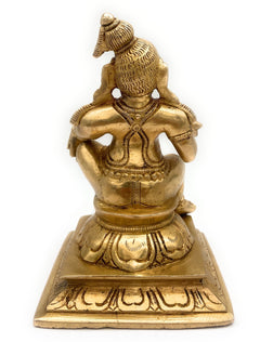 Brass Ladoo Gopal Idol | Bal Krishna Murti | Makhan Chor Navneet Chora Nandalala Statue for Pooja, Temple & Home Decor, Gold, 6.5 Inch, 1 Piece