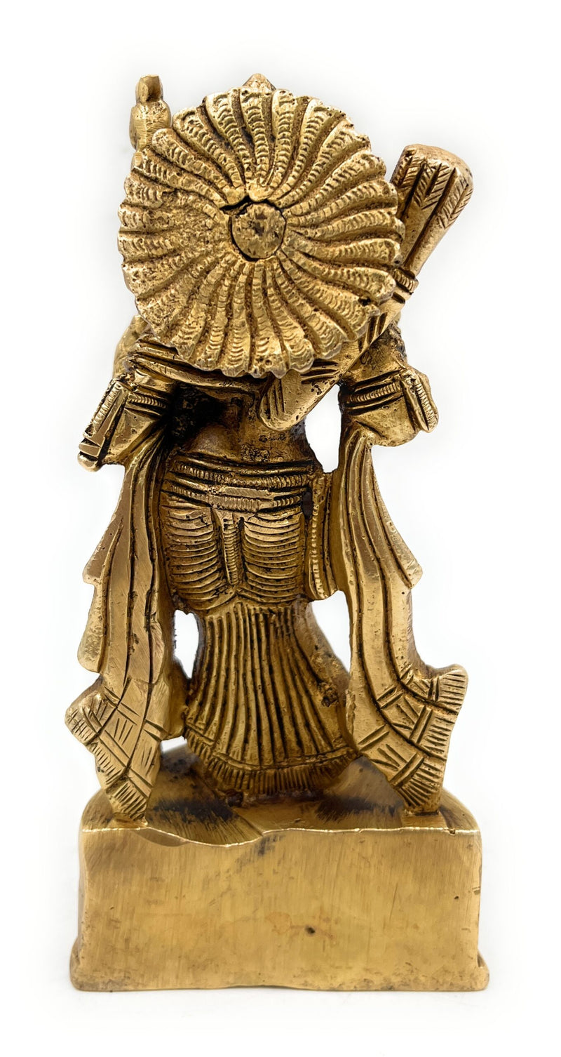 Brass Sri Ram Idol, Pital Rama Murti, Ayodhya Ramachandra Statue, Handmade Shree Ram Vigraham,Gold, 6 Inch, 1 Piece