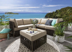 Balan Outdoor Sofa Set 5 Seater and 1 Ottoman Set (Brown)