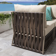 Borromeo Outdoor Sofa Set 6 Seater and 1 Ottoman Set (Brown)