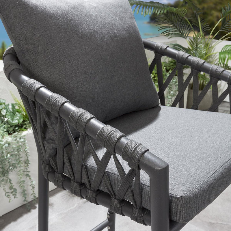 Paca Outdoor Patio Bar Chair 4 Chairs For Balcony Braided & Rope