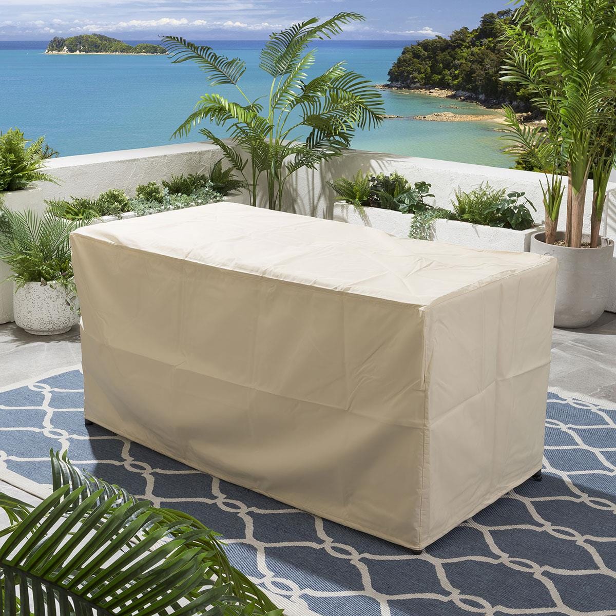 Jacobo Outdoor Sofa Set 6 Seater and 1 Center Table Set (Blue) Braided & Rope