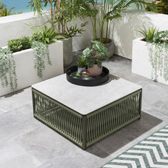 Deifilia Outdoor Sofa Set 7 Seater and 2 Center Table Set (Green) Braided & Rope