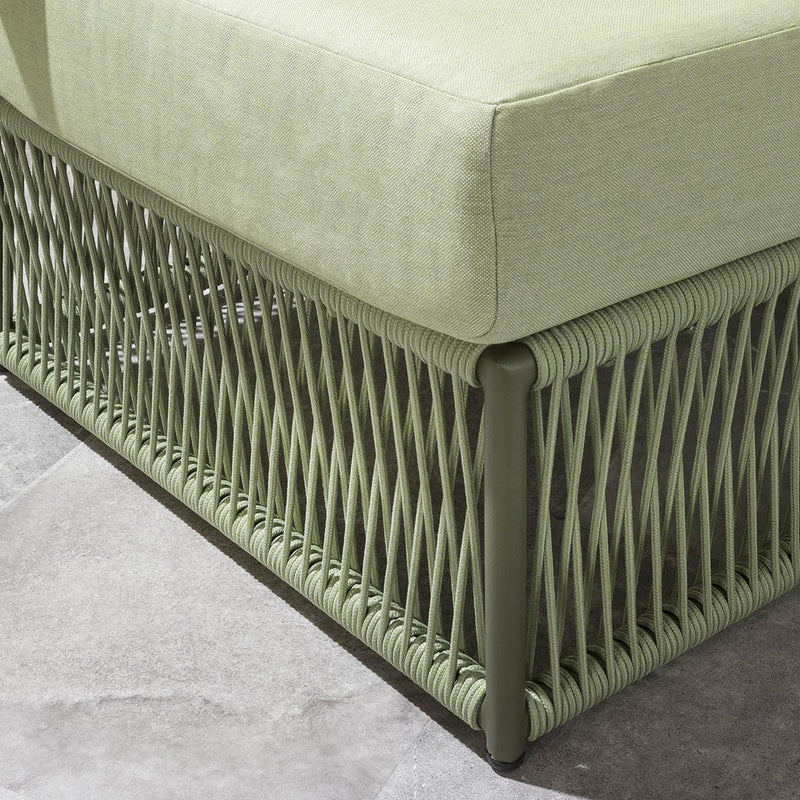 Vonnegut Outdoor Sofa Set 6 Seater and 1 Center Table Set (Green) Braided & Rope