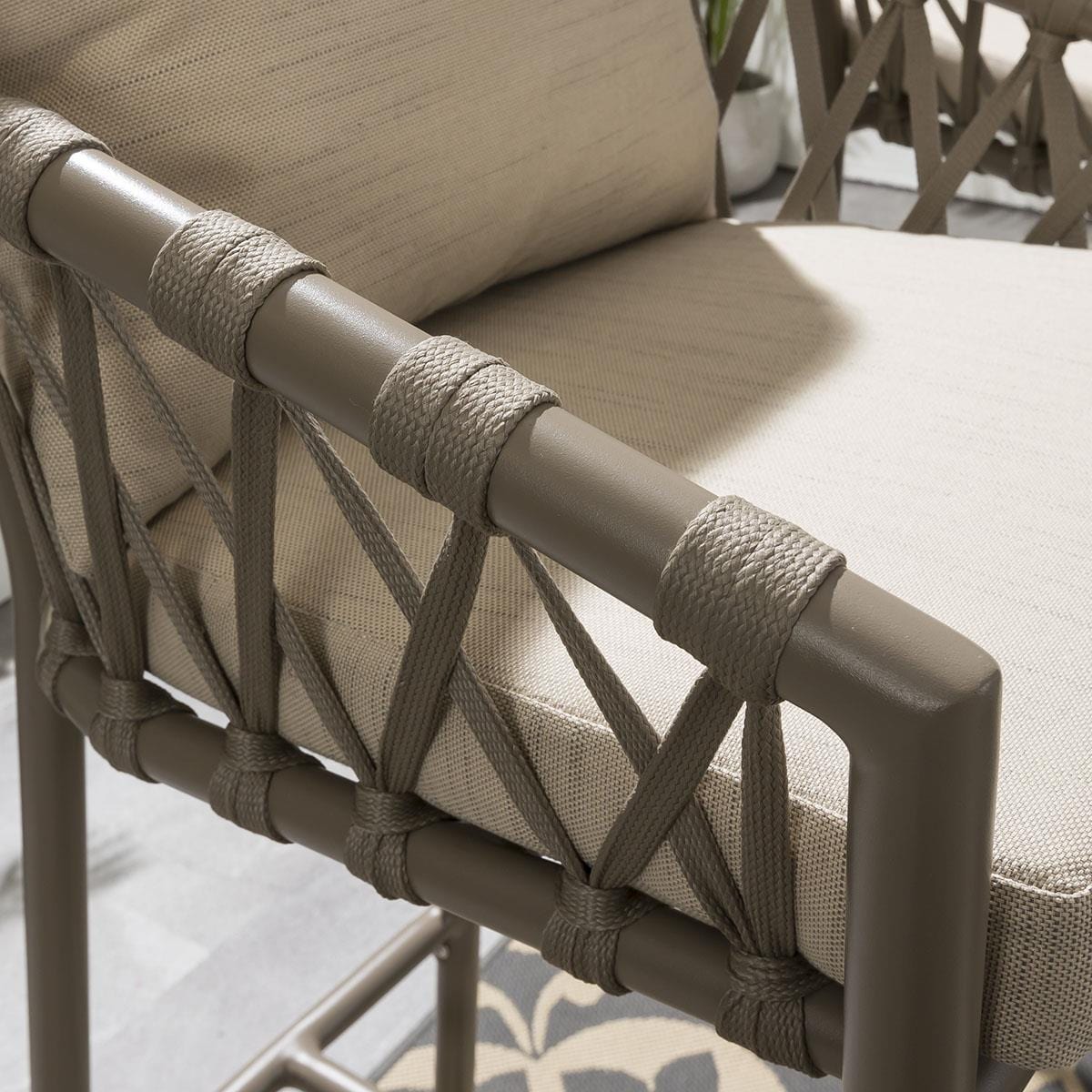Carlos Outdoor Garden Patio Dining Set 4 Chairs and 1 Table Set Braided & Rope