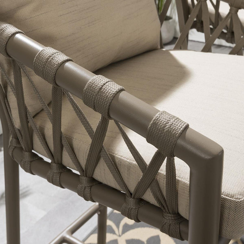 Hilario Outdoor Patio Bar Chair 1 Chair For Balcony Braided & Rope