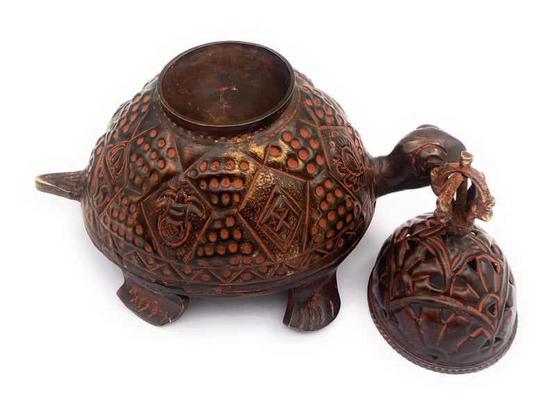 Brass Dhoop Dani Idol, Peetal Sambrani Burner, Pital Agarbatti Stand for Pooja, Traditional Pittal Dhoop Holder Murti, Brown, 6 Inch, 1 Piece