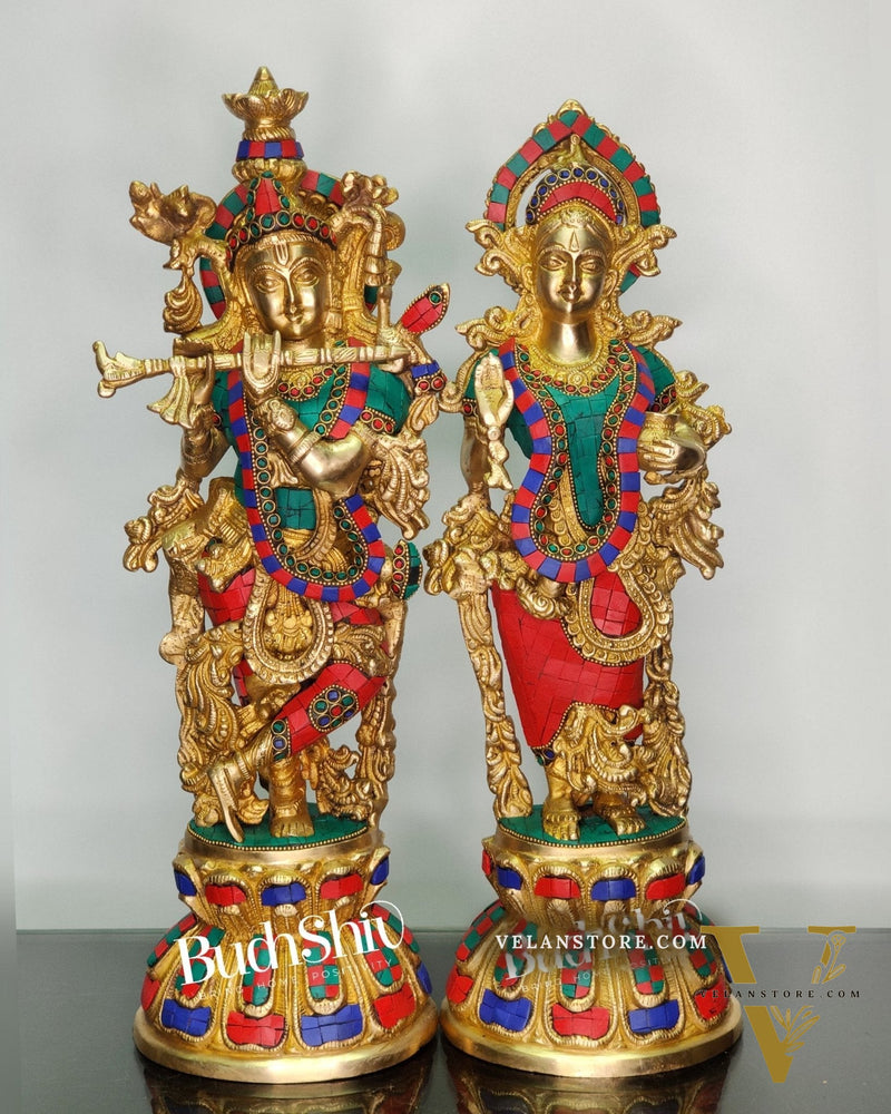 Radha Krishna Brass idols 18 inch