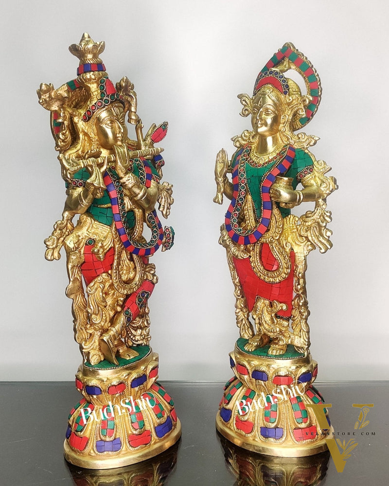 Radha Krishna Brass idols 18 inch