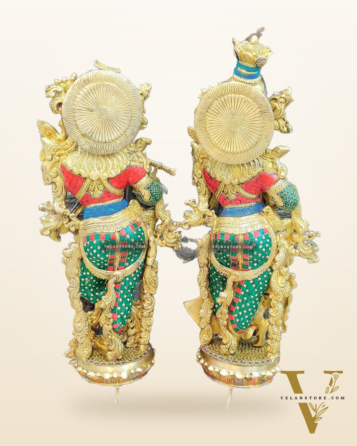 Radha Krishna Brass Idols - 27"