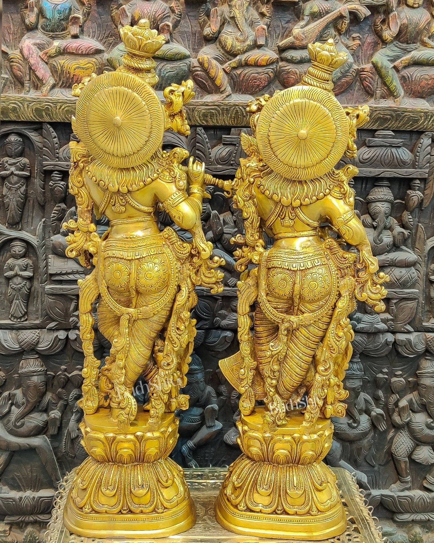 Pure Brass Radha Krishna Idols 30"
