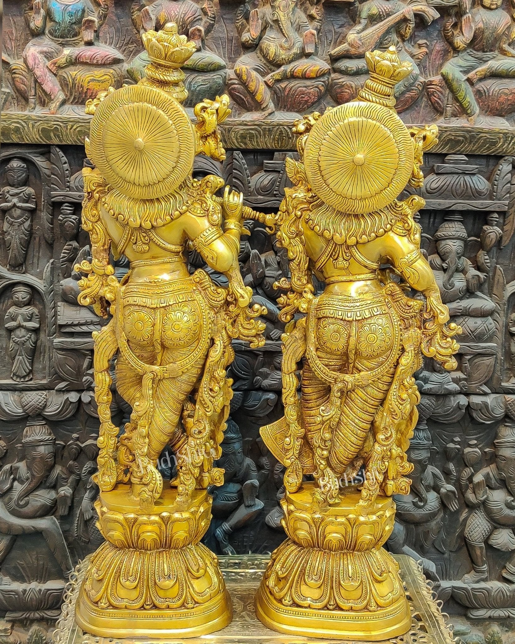 Pure Brass Radha Krishna Idols 30"
