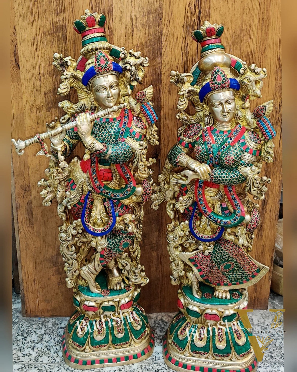 Radha Krishna Brass idols 29 inches