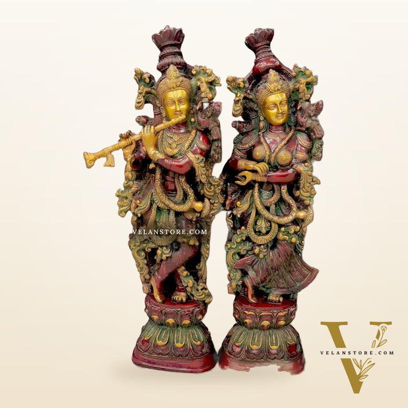 Radha Krishna Brass idols 29 inches