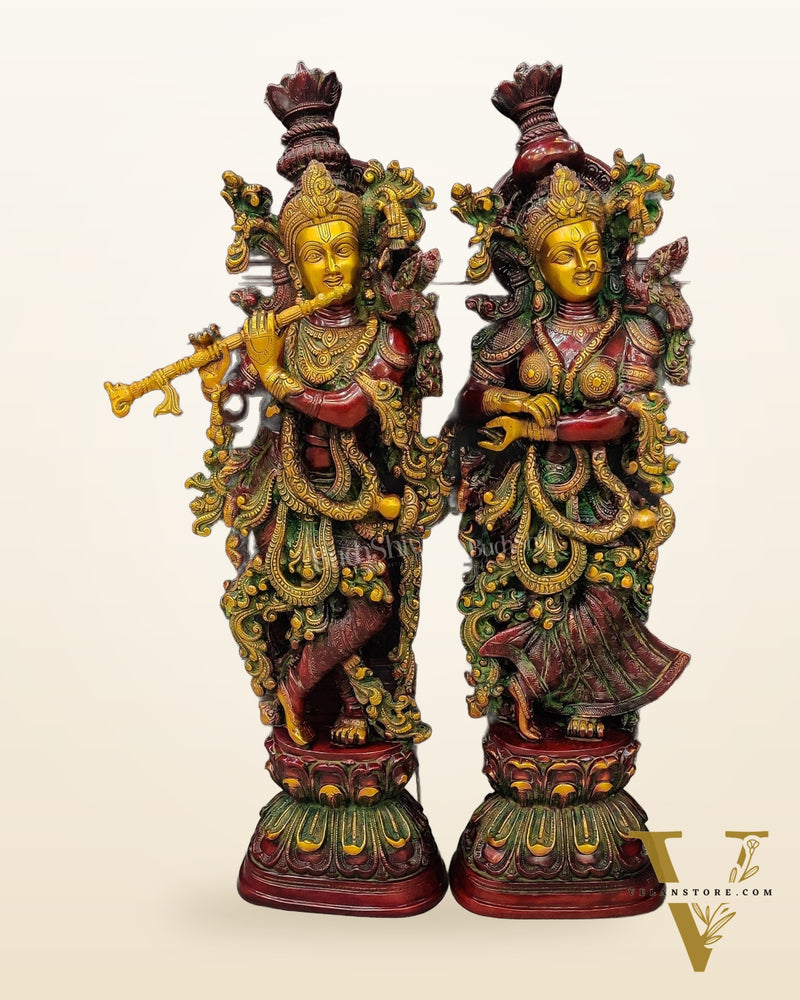 Radha Krishna Brass idols 29 inches