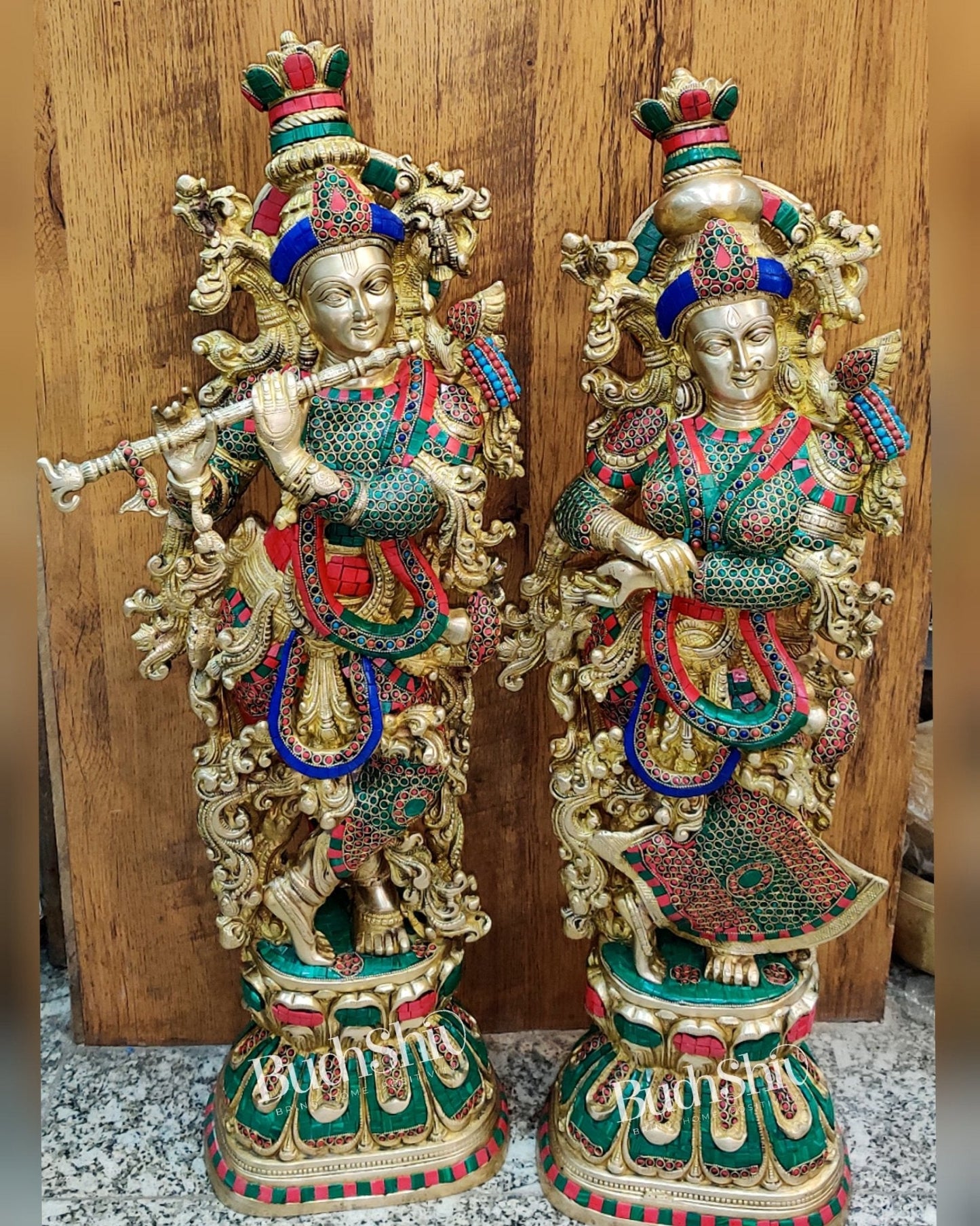 Radha Krishna Brass idols 29 inches