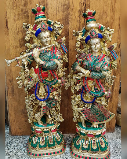Radha Krishna Brass idols 29 inches