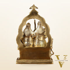Rama, Sita, and Hanuman brass idol | 11" Height