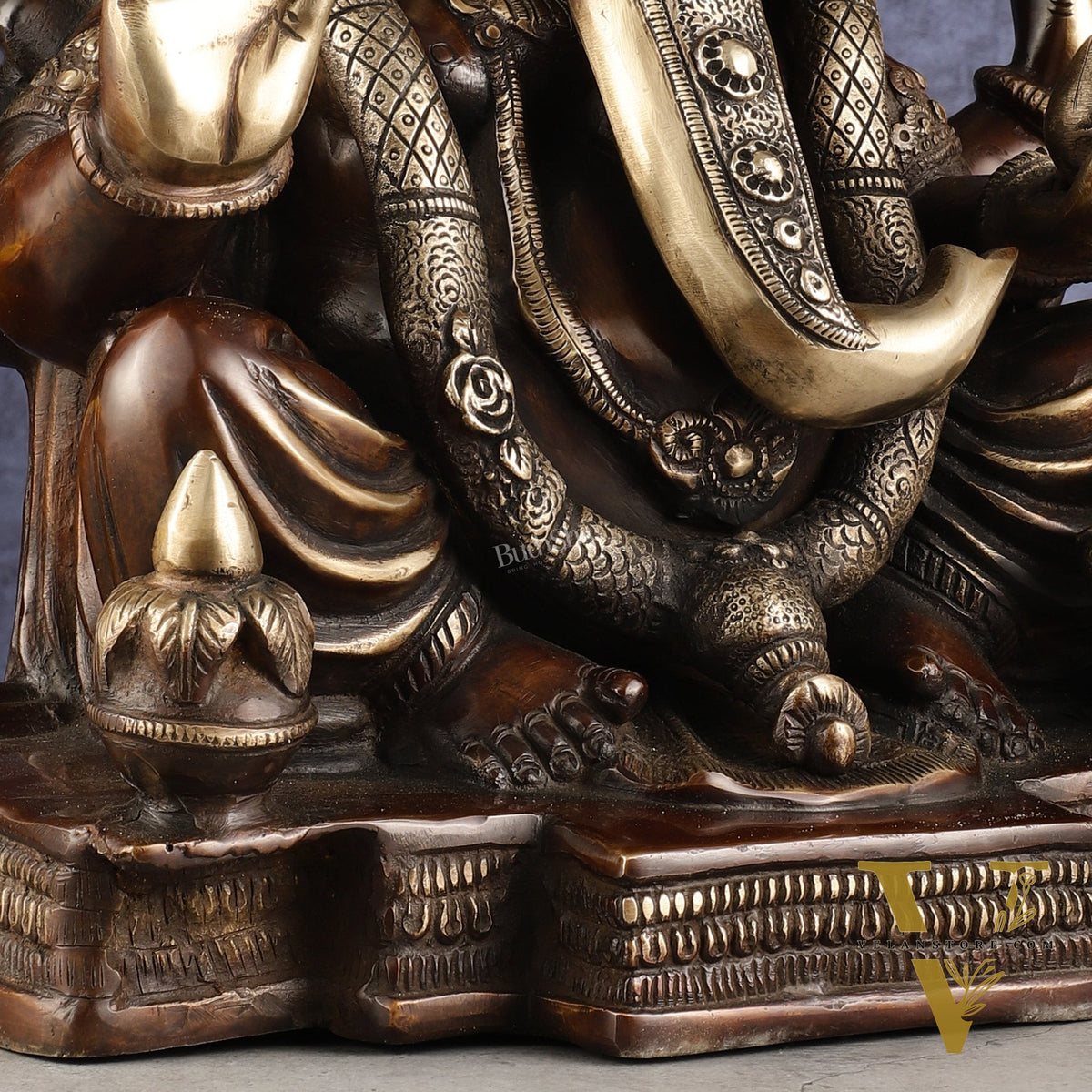 Rare Vinayaka Statue: Pure Brass with Antique Tone | 18.5 inch