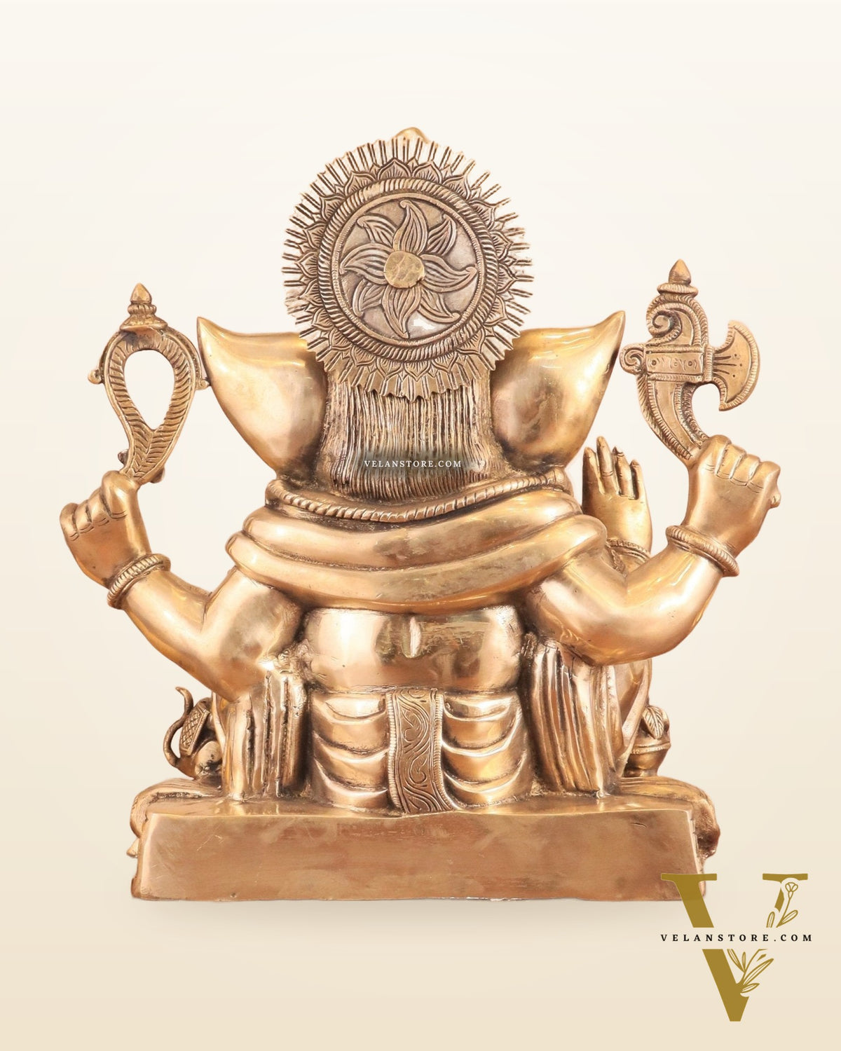 Rare Vinayaka Statue: Pure Brass with glossy Tone | 19 INCH