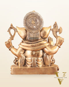 Rare Vinayaka Statue: Pure Brass with glossy Tone | 19 INCH