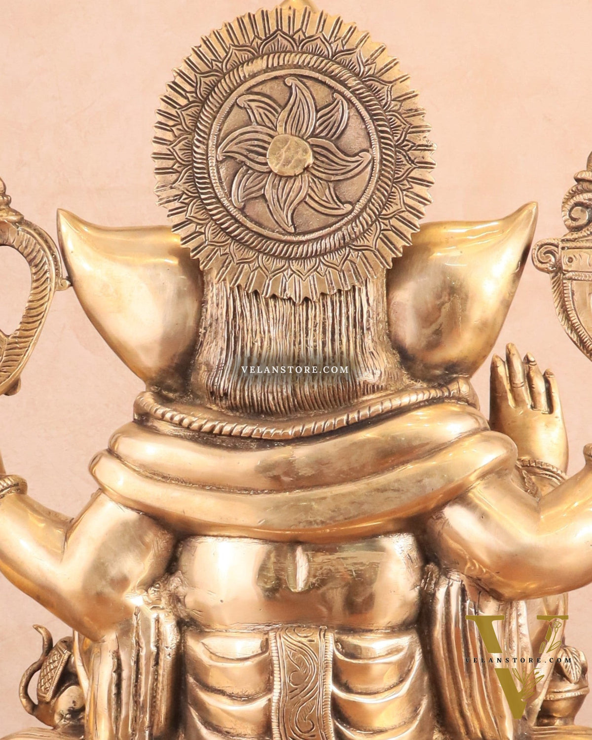 Rare Vinayaka Statue: Pure Brass with glossy Tone | 19 INCH