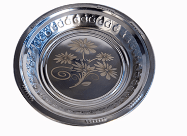 SS PLATE GURUDEV(Set of 3) 19X19X2