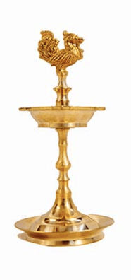Brass Karaikudi Vilakku: Traditional Indian Oil Lamp for Home Decor-2