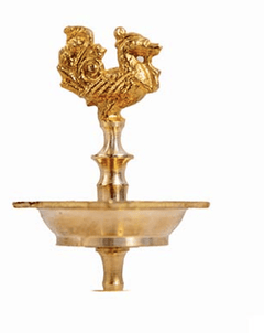 Brass Karaikudi Vilakku: Traditional Indian Oil Lamp for Home Decor-1