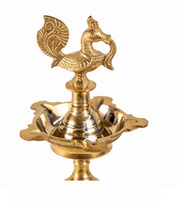 Brass Kuthu Vilakku Annam: Traditional Indian Oil Lamp for Home Decor