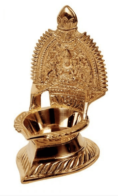 Brass Kamachi Vilakku - Traditional Indian Oil Lamp for Home Decor-2