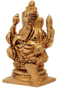 Brass Ganesha/Vinayagar Vigrahaam: Handcrafted Hindu Deity Statues-2