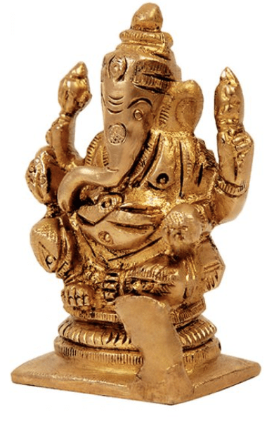 Brass Ganesha/Vinayagar Vigrahaam: Handcrafted Hindu Deity Statues-2