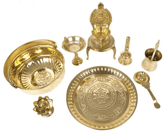 Brass Pooja Set: Buy Authentic Indian Pooja Sets for Home Worship