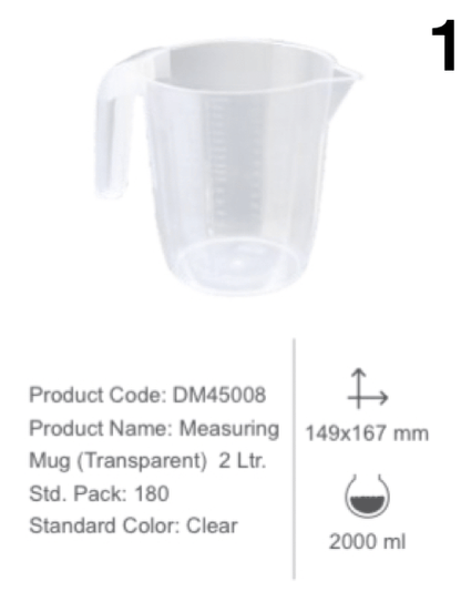 Measuring mug transparent 2ltr