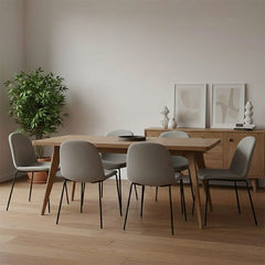 Aero Solid Wood Dining Table, Acacia Rectangular Top, 60x36 Inch Modern Minimalist