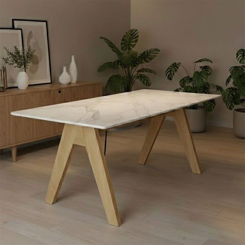Marble Top Rectangular 4 Seater Dining Table