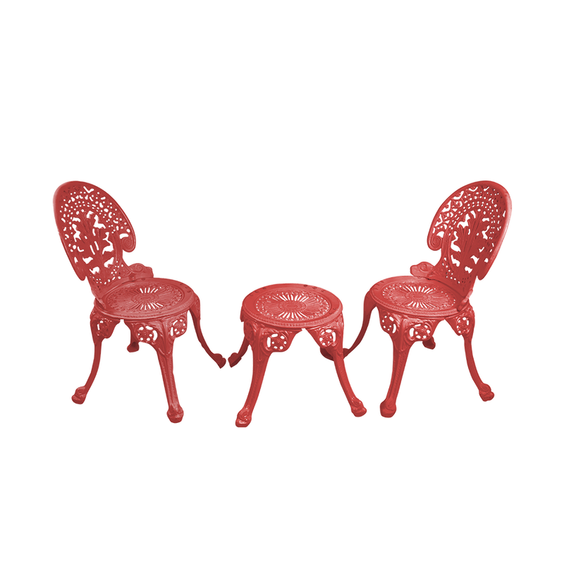 Zinc Cast Aluminium Garden Patio Seating 2 Chair and 1 Table Set