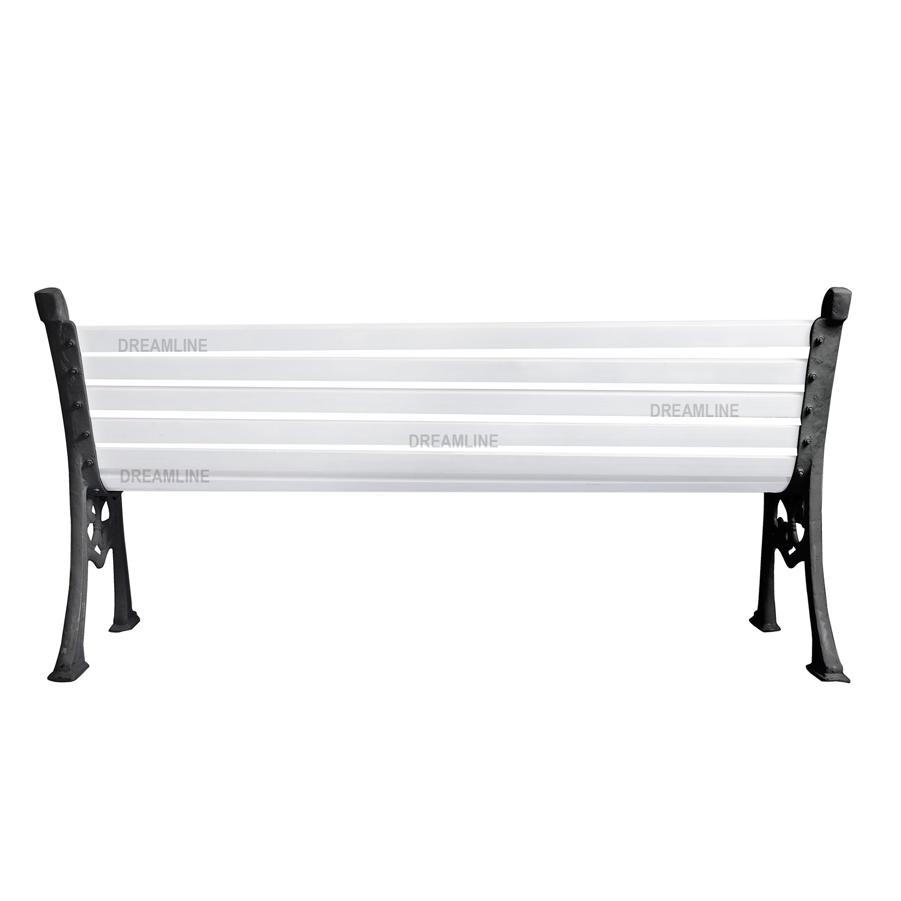Valor Cast Iron 3 Seater Garden Bench for Outdoor Park - (Black + White)