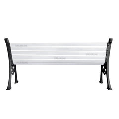 Valor Cast Iron 3 Seater Garden Bench for Outdoor Park - (Black + White)