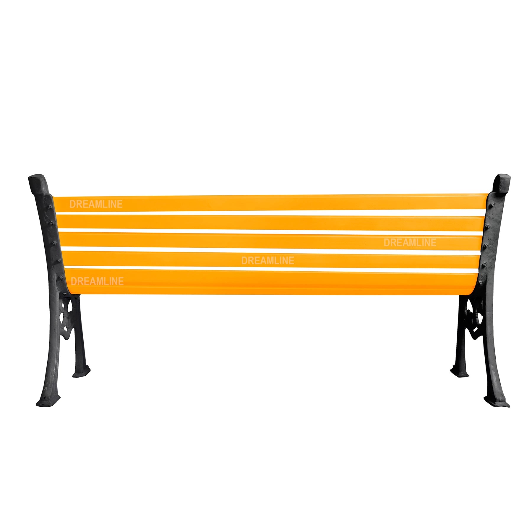 Strive Cast Iron 3 Seater Garden Bench for Outdoor Park - (Black + Yellow)