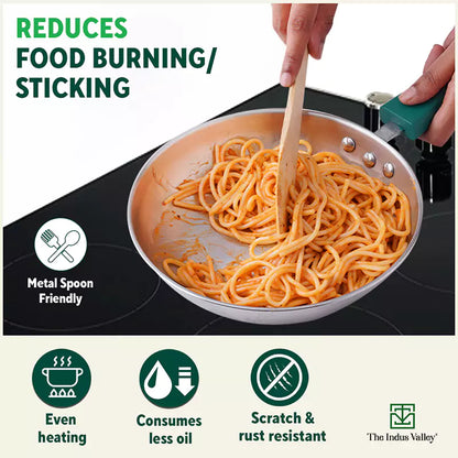 Tri-Steel Stainless Steel Frying Pan/Skillet, Premium Quality, Tri-ply (3 Layer) Bottom, Soft-touch Handle, 100% Toxin-free, Non-stick, Induction & Gas, 20/22cm, 1.2/1.5L