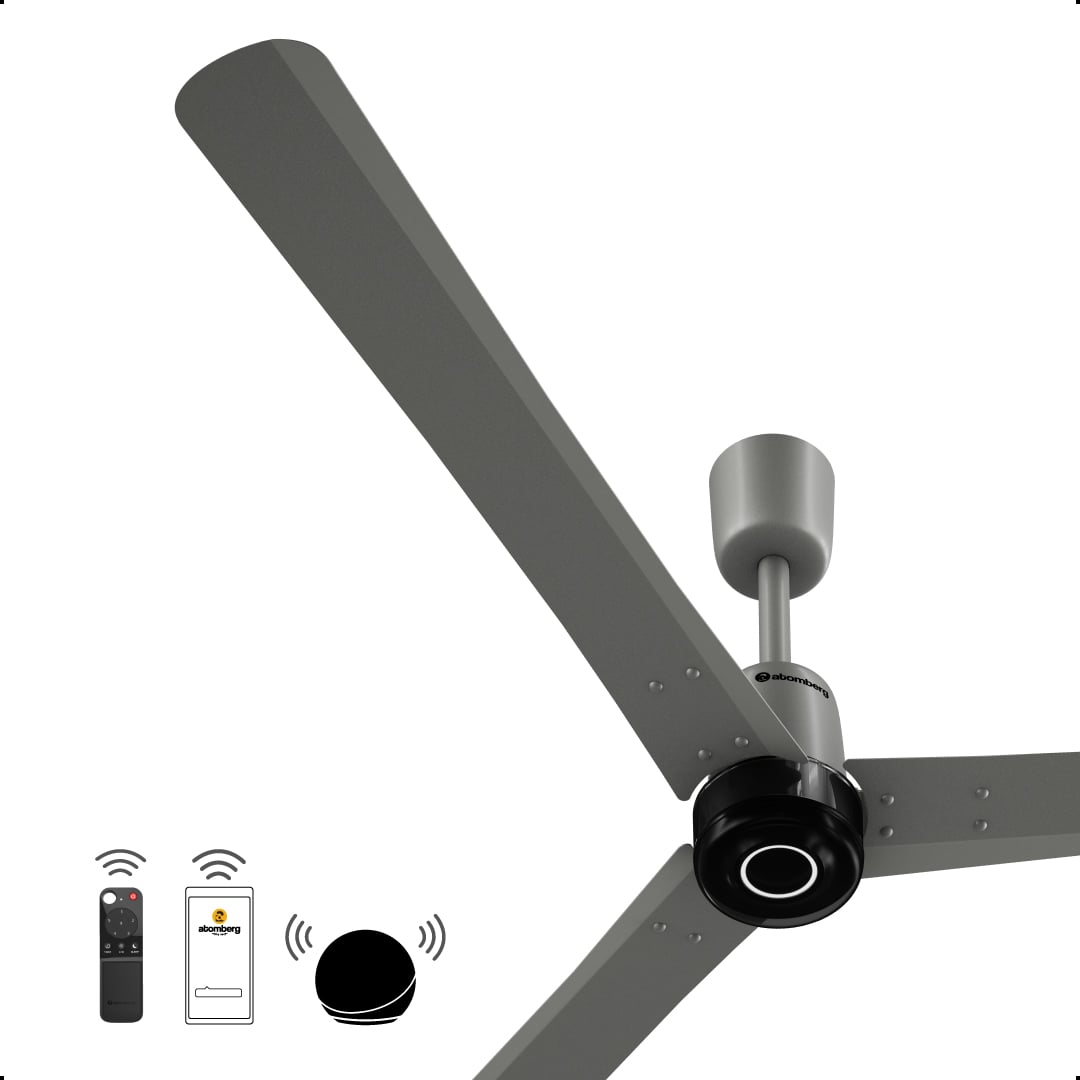 atomberg Renesa Elite Smart 600mm BLDC Ceiling Fan with IoT & Remote | 32W | 112 CMM Air Delivery | Advance Air+ Technology | Moonbeam Light | Low Noise | 5 Year Warranty (Sand Grey)