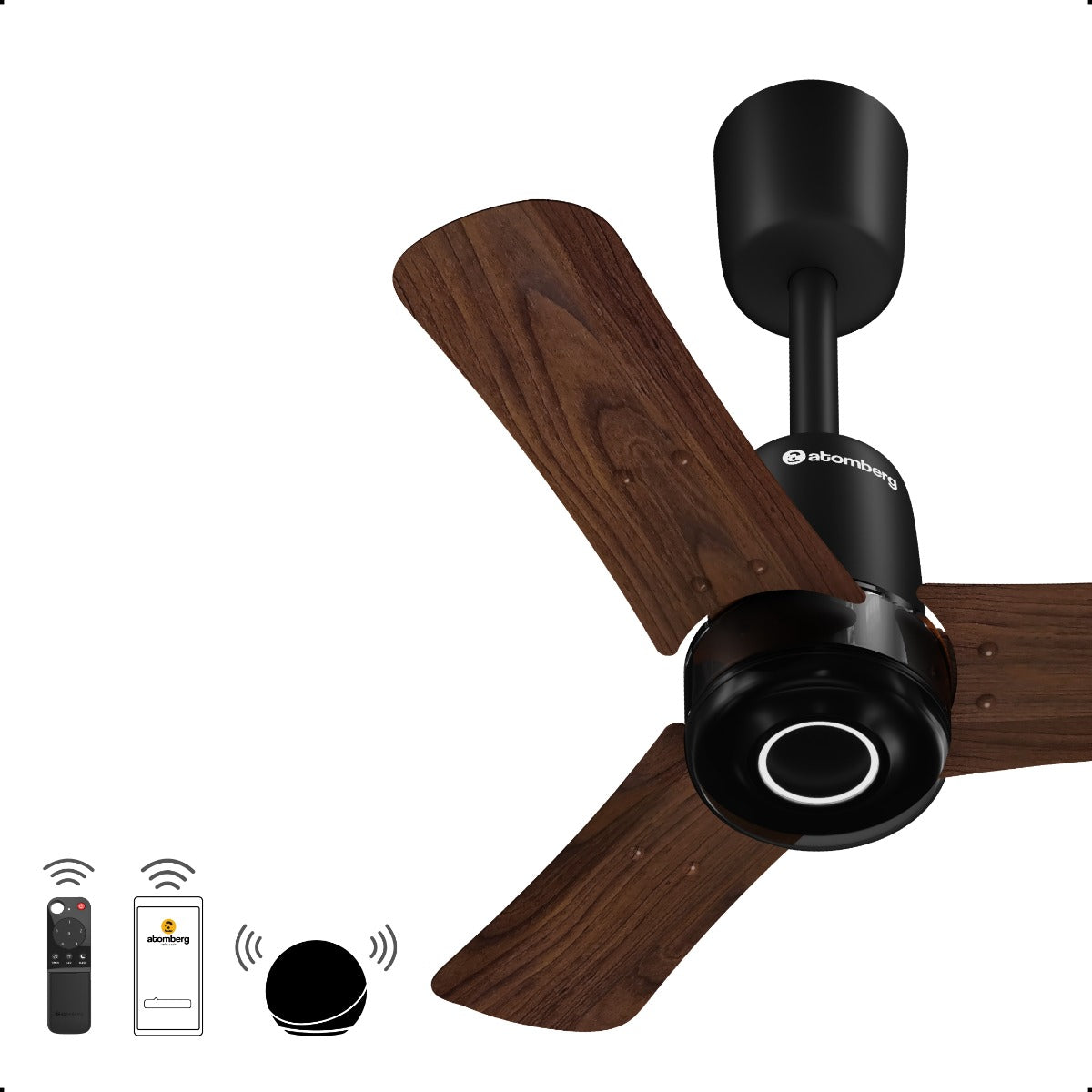 atomberg Renesa Elite Smart 900mm BLDC Ceiling Fan with IoT & Remote | 35W | 180 CMM Air Delivery | Advance Air+ Technology | Moonbeam Light | Low Noise | 5 Year Warranty (Dark Walnut)